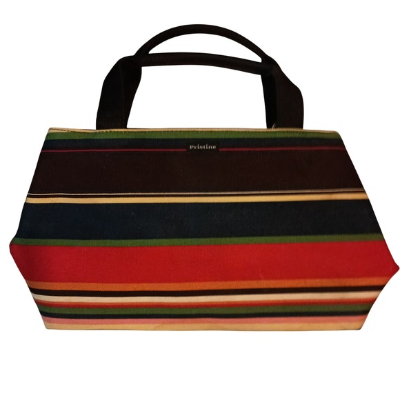 90s Pristine Structured Striped Rainbow  Bag Purse Vintage‎ SKUCH090 - Picture 1 of 9